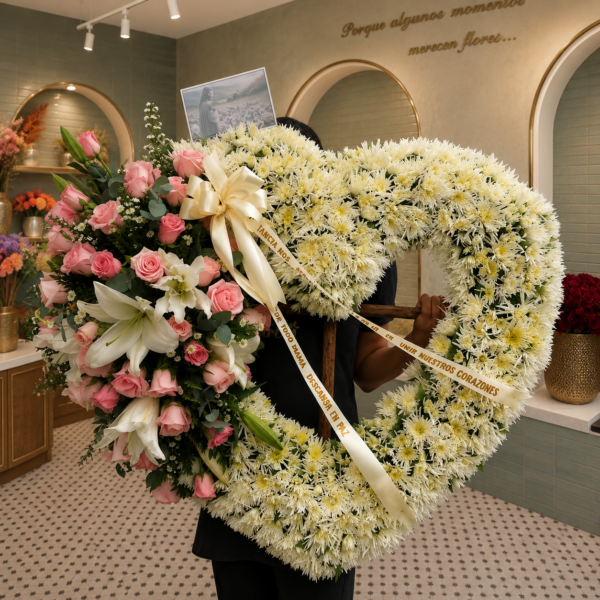 Corona fúnebre corazón
