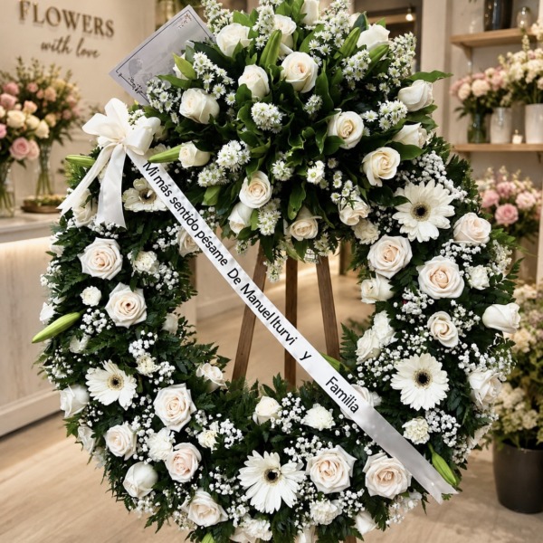 Corona fúnebre gerberas